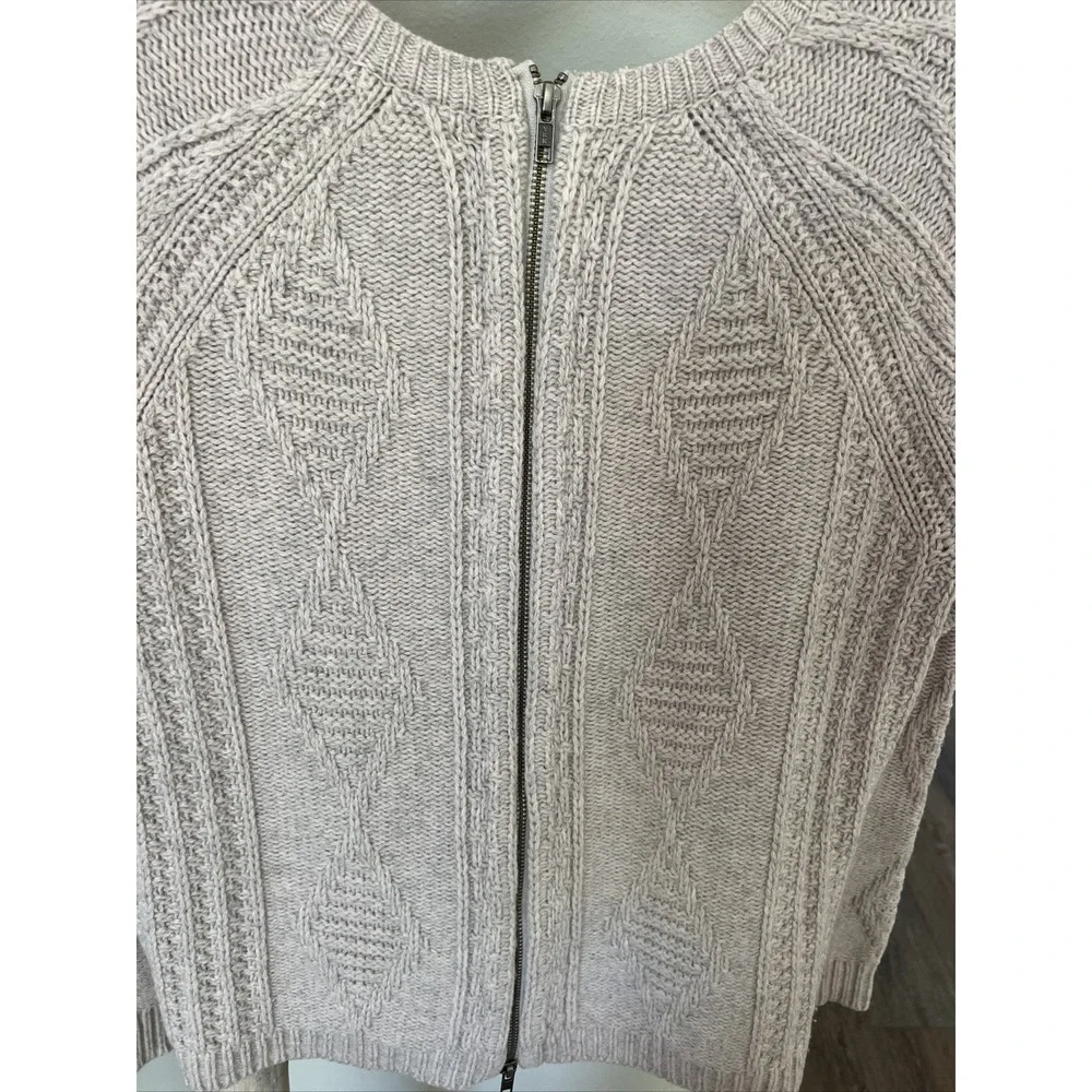 Madewell Women's 100% Merino‎ Soft Wool Back Zip Sweater Blush Sz Small